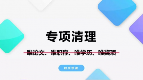 针对清理“唯论文、唯职称、唯学历、唯奖项”专项行动的分析